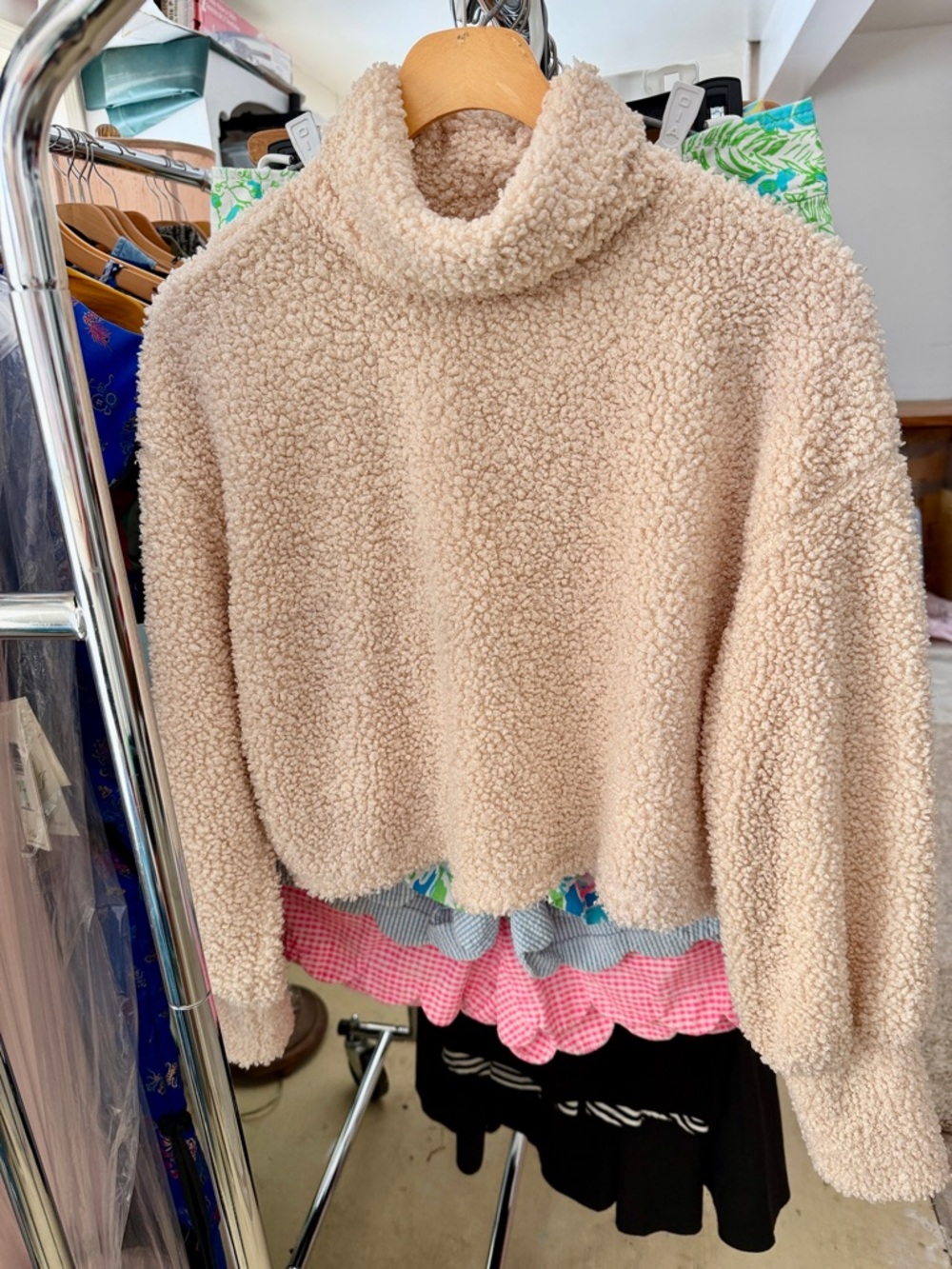 Cozy Cream Boucle Turtleneck Sweater for Spring
